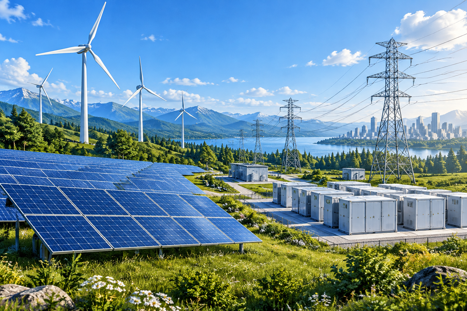 Adani Green Energy renewable power facilities at Khavda in Gujarat
