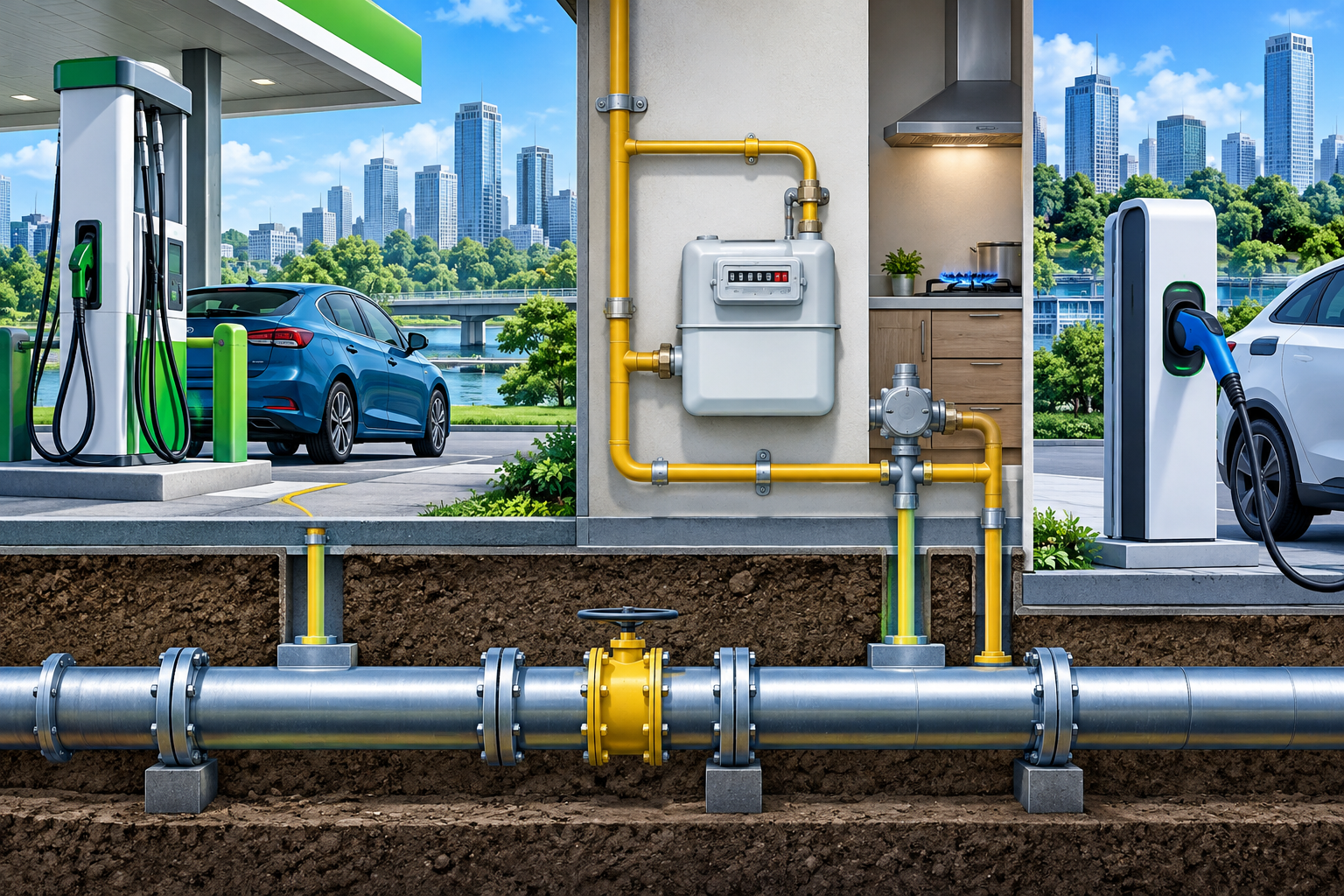 Adani Total Gas CNG station illustrating the company's city gas distribution business