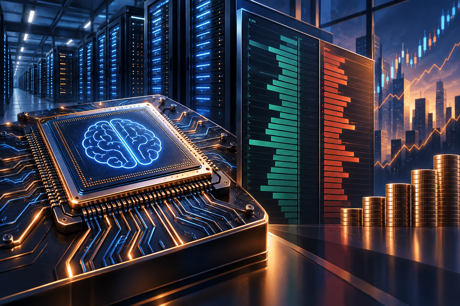 AI processor and data centre illustration accompanying coverage of Anthropic IPO plans