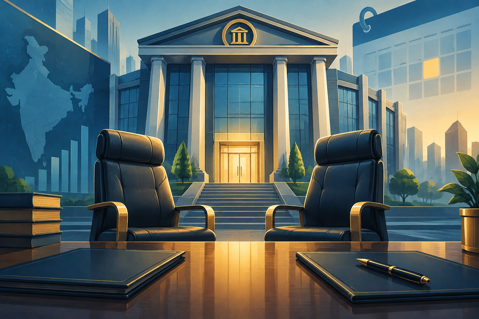 Editorial illustration of leadership succession at HDFC Bank