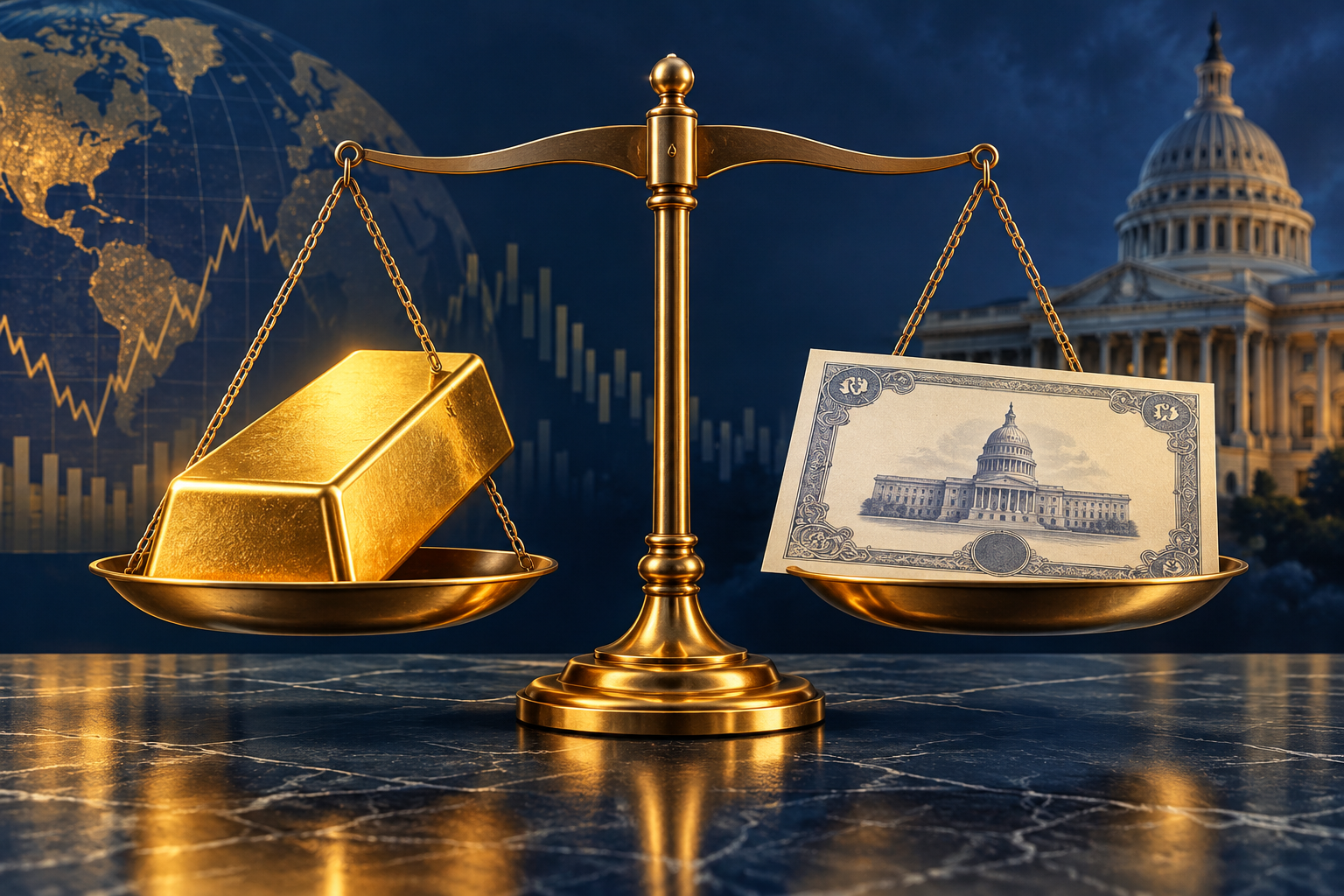 Illustration of gold and a bond certificate representing SGB premature redemption.