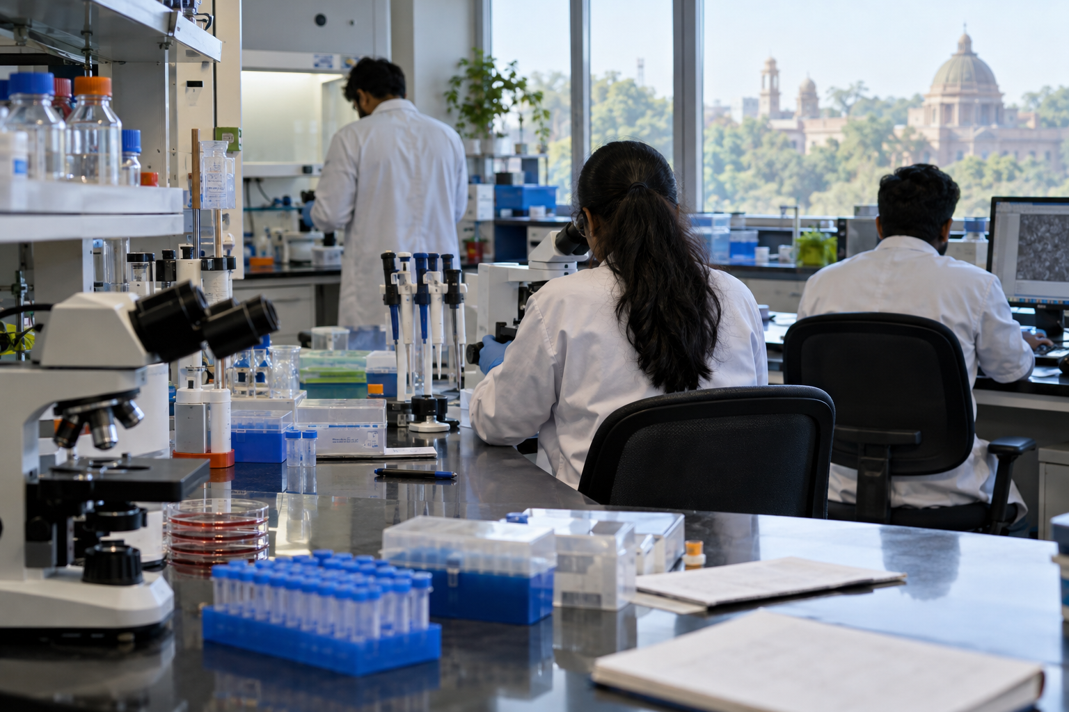 Illustrative Indian university laboratory representing research beyond IITs in the Top 2% scientists list.